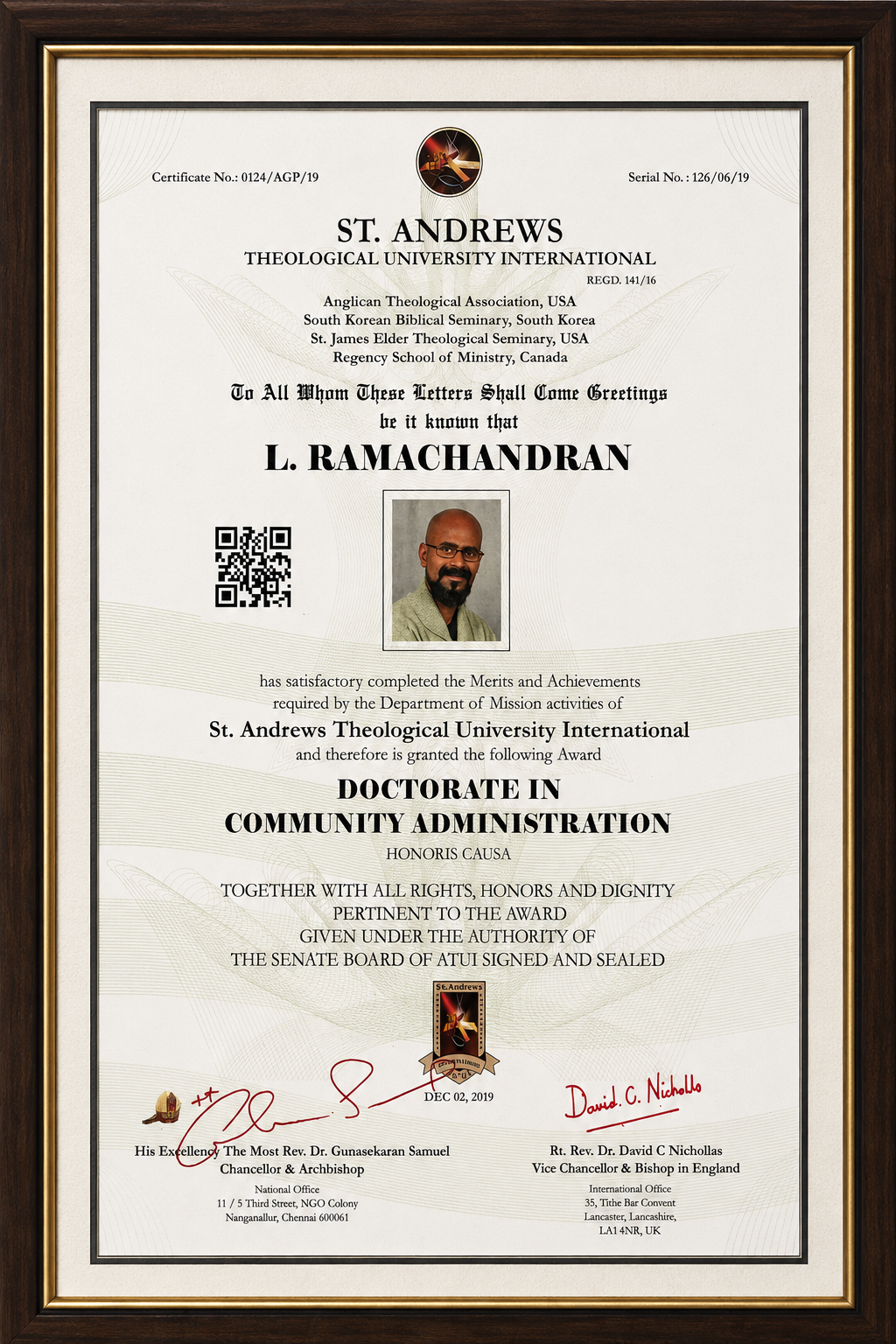 St. Andrews Theological University International Certificate